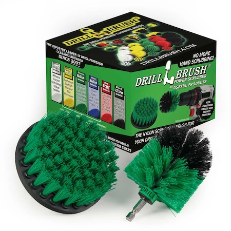 Drill Brush Power Scrubber By Useful Products 5 in W 5 in L Brush, Green G-S-4M-QC-DB